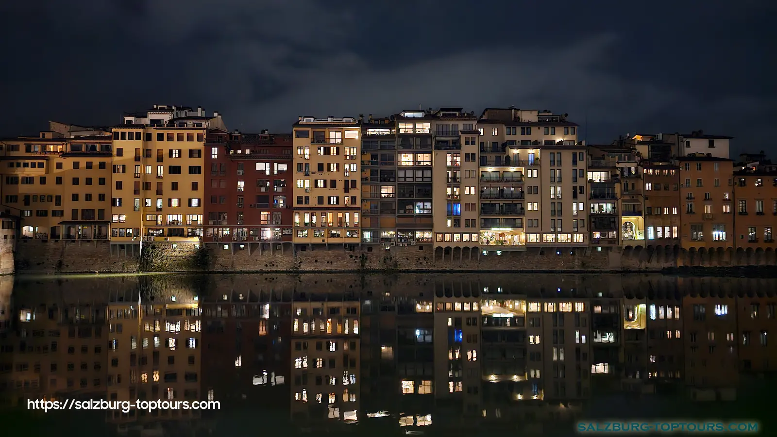 Salzburg toptours blog florence at night reflection in the river arno | Salzburg Top Tours by Eugene